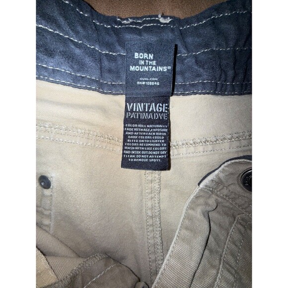 Kuhl Kanvus Jean Mens 36x32 khaki Vintage Patina Dye Canvas Pants Hiking Outdoor - Picture 6 of 10